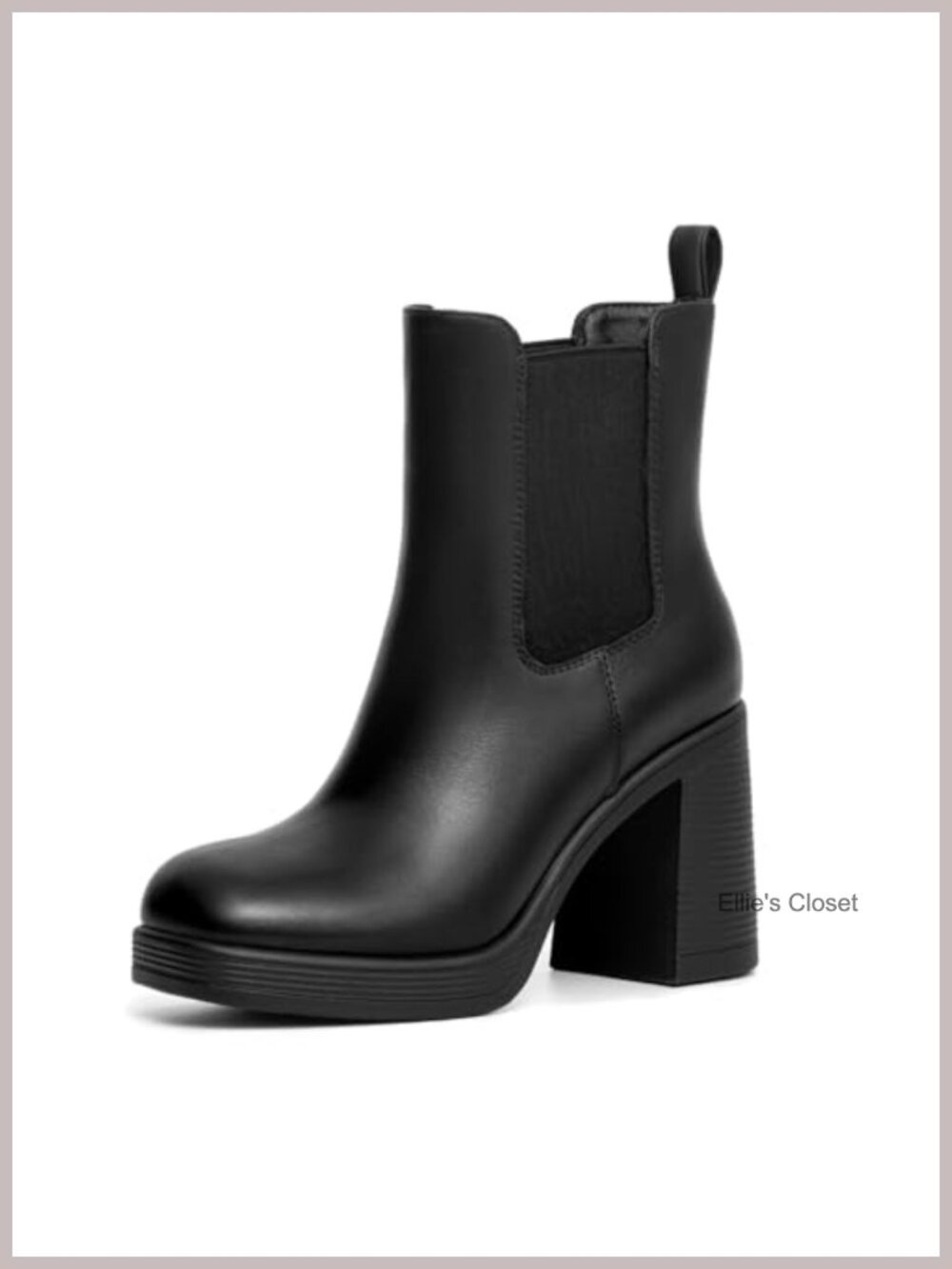Women's Chunky Platform Chelsea Ankle Boots Square Toe Slip-On Block Heel